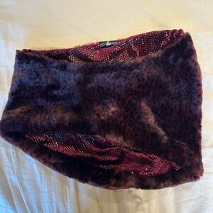 Stardust Love Leopard Print Faux Fur Infinity Scarf